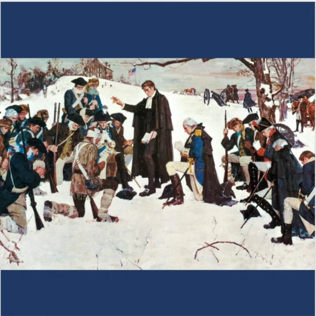 In October 1781, Rev. Israel Evans stood beside General George Washington at the Siege of Yorktown. Known as “General George Washington’s Chaplain,” he offered spiritual support to Washington and the Continental Army, leading prayers during the harsh winter encampment at Valley Forge and invoking Divine Will before battles.

Chaplain Evans earned his M.A. from the College of New Jersey (now Princeton University) in 1772, just as the earliest stirrings of the American Revolution began. Ordained by the First Philadelphia Presbytery in 1776, he was appointed that same year to the 1st New York Regiment. Remarkably, Evans was one of only two chaplains to serve for nearly the entire duration of the war totaling more than seven years (1775–1783).

Following the war, Evans continued his service as chaplain to the Constitutional Convention.

Stay tuned as the Chaplains Museum prepares for its upcoming exhibit on the Chaplains of the American Revolution!

Image: The Chaplain at Valley Forge by William A. Smith

Image: Portrait of Israel Evans. Courtesy of Log College Press.

Help the Chaplains Museum expand our collection and add new exhibits! Look for the "Donate" section at the link in our bio. 

#americanrevolution #chaplainsmuseum #chaplain #militarychaplain