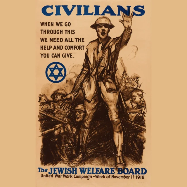 What does it mean to serve those who serve? 

In 1917, the Jewish Welfare Board (JWB) was founded to meet the religious, spiritual, and social needs of Jewish service members during World War I. Today, the JWB equips Jewish military chaplains to support communities across the Departments of War (formerly Defense) and Veterans Affairs, often in dangerous places. 

The JWB has long provided essential support, including kosher food, Passover meals, holiday services, and prayer books, allowing Jewish servicemembers to continue practicing their faith while serving. In 1944, Captain Louis J. Feves of the 38th Bombardment Squadron in San Francisco, CA, wrote a letter thanking the JWB for funding a Passover Seder: “…In the combat area, there is freedom of religion, tolerance, assistance, and even insistence that nothing can be left undone to allow for a persistence of this freedom of religion.” 

After World War I, the JWB expanded its reach, supporting Hebrew associations and the Jewish Chaplains Council. By the end of World War II, it served five continents and 588 communities. It later joined the Veterans Administration Voluntary Service Program, connecting volunteers and Jewish Community Centers to its mission. 

In 1990, the JWB became the Jewish Community Center Association of North America, and in 2009, Torahs for Our Troops launched, providing scrolls for chaplains in the field. Today, the JWB serves around 25,000 Jewish men and women in the U.S. armed forces, along with their families, continuing its mission of serving those who serve.

Image: Poster made in 1918 by Sidney Riesenberg, an American artist from New York. It depicts a soldier and was made to prompt civilians to join the war effort and to help fund the JWB.

Image: A Jewish chaplain lighting a Hanukah menorah in Korea in 1951. (Courtesy of the Center for Jewish History.)

Help the Chaplains Museum expand our collection and add new exhibits! Look for the "Donate" section at the link in our bio.  

#chaplainsmuseum #chaplain #militarychaplain #libertyuniversity #jewish #jewishwelfareboard